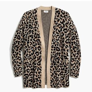 J Crew leopard open front cardigan